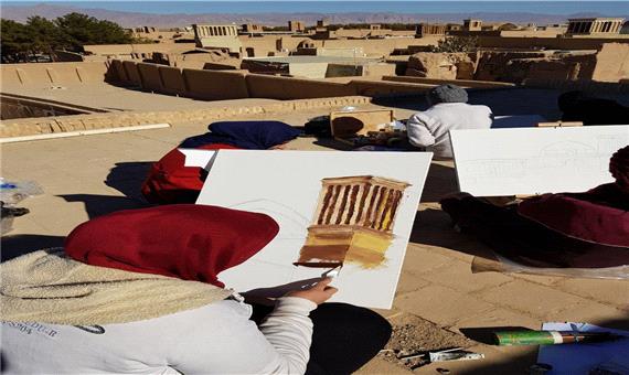 خلق تصاویر زیبا از بافت تاریخی یزد توسط هنرمندان نقاش