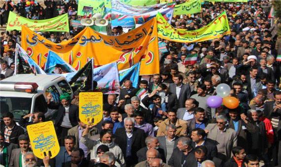 راهپیمایی یوم الله 22 بهمن در مهریز برگزار شد