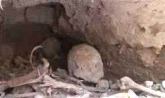یک گور دسته جمعی قدیمی در بافق یزد کشف شد