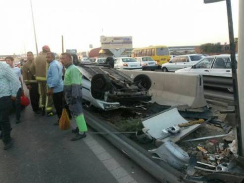 تصادف خونین 7 خودرو در اتوبان تهران-کرج امروز